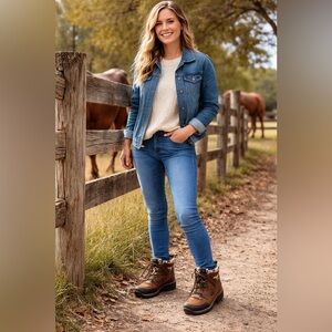 Ariat Terrain H2O Waterproof Distressed Brown Cow Print Boots 7B